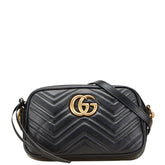 グッチ GGマーモント チェーン ショルダーバッグ 447632 ブラック レザー レディース GUCCI 【中古】